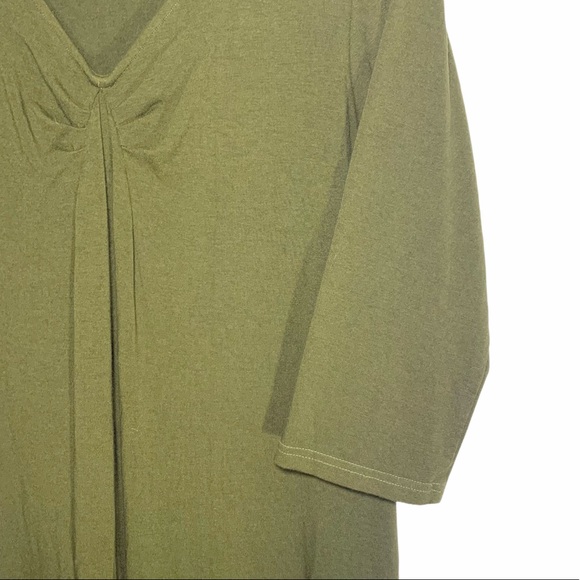 🎁 2/$20 Cut Loose Olive Green Knee Length Dress, Size S - Picture 2 of 6